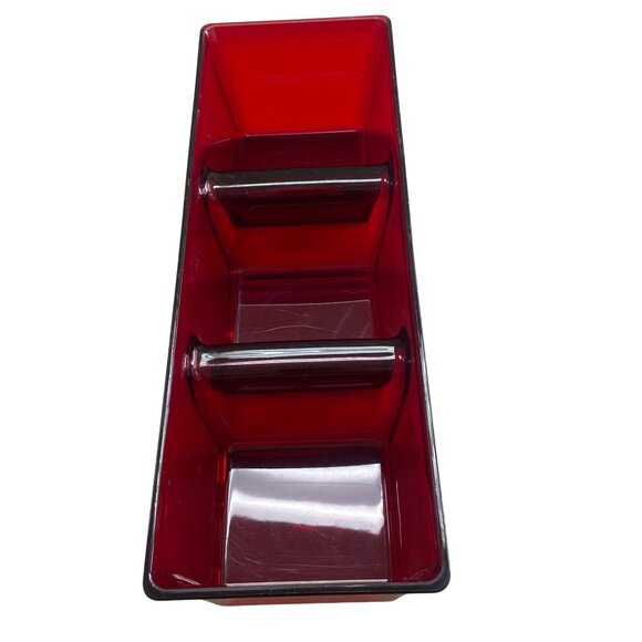 Ruby Red Acrylic Divided Tray Long 3 Section - Picture 8 of 8